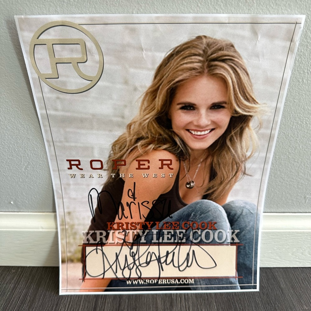 Kristy Lee cook autographed poster - like new condition